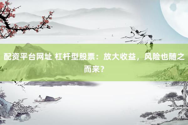 配资平台网址 杠杆型股票：放大收益，风险也随之而来？