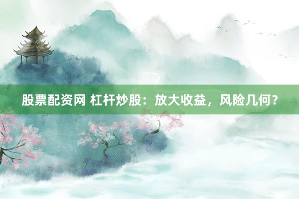 股票配资网 杠杆炒股：放大收益，风险几何？