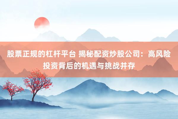 股票正规的杠杆平台 揭秘配资炒股公司：高风险投资背后的机遇与挑战并存
