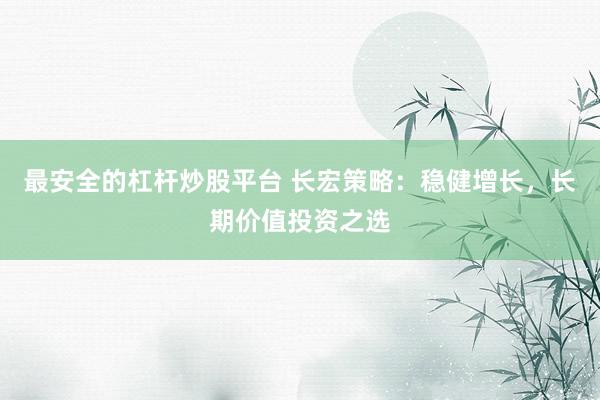 最安全的杠杆炒股平台 长宏策略：稳健增长，长期价值投资之选