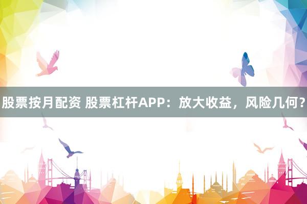 股票按月配资 股票杠杆APP：放大收益，风险几何？