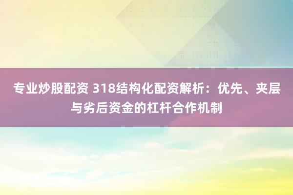专业炒股配资 318结构化配资解析:优先、夹层与劣后资金的杠杆合作机制