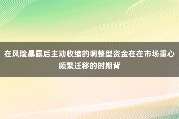 在风险暴露后主动收缩的调整型资金在在市场重心频繁迁移的时期背