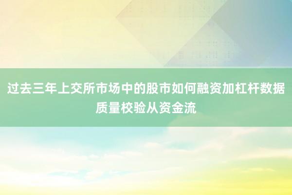 过去三年上交所市场中的股市如何融资加杠杆数据质量校验从资金流