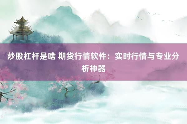 炒股杠杆是啥 期货行情软件:实时行情与专业分析神器