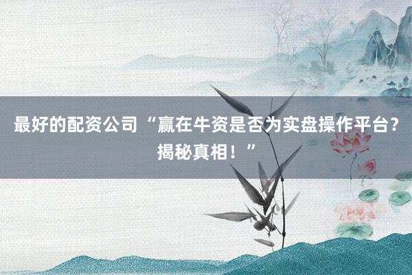 最好的配资公司 “赢在牛资是否为实盘操作平台？揭秘真相！”