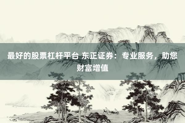最好的股票杠杆平台 东正证券:专业服务,助您财富增值