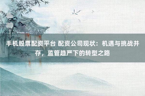 手机股票配资平台 配资公司现状：机遇与挑战并存，监管趋严下的转型之路